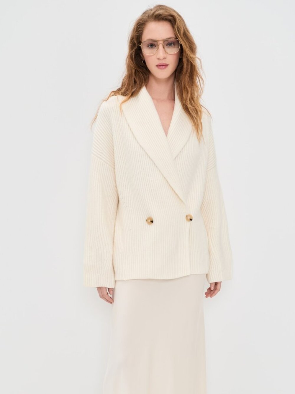 Vince Wool-Blend Draped Sweater Coat